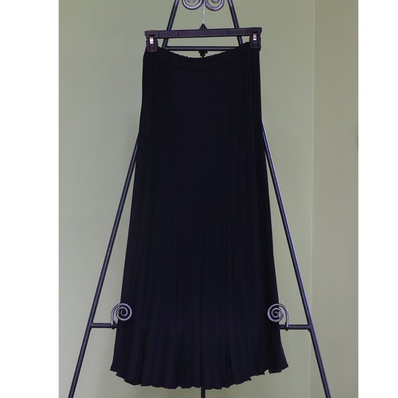Nordstrom Halogen Black Pleated High Waist Midi Skirt - Picture 4 of 7